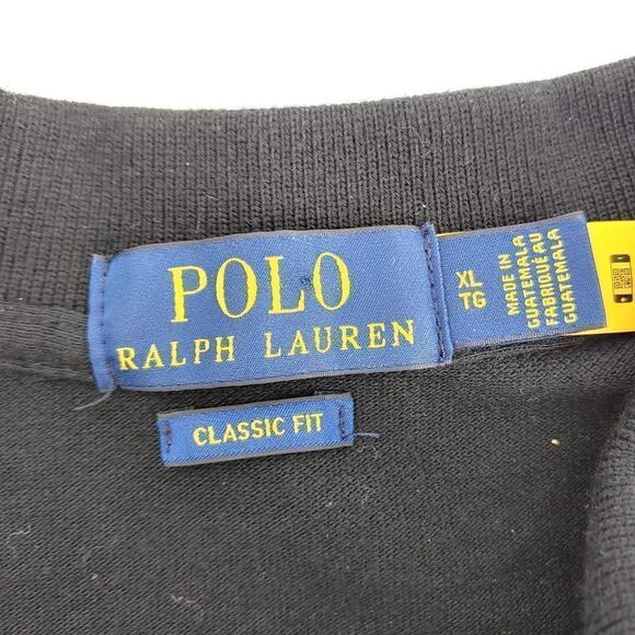 Polo Ralph Lauren Men's XL Classic Fit Rugby Polo Shirt Short Sleeve Black - Picture 5 of 10